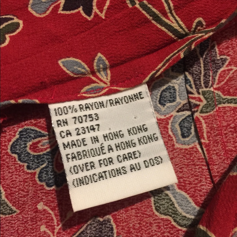 Vintage Talbots Red Floral Midi Skirt - Picture 5 of 8